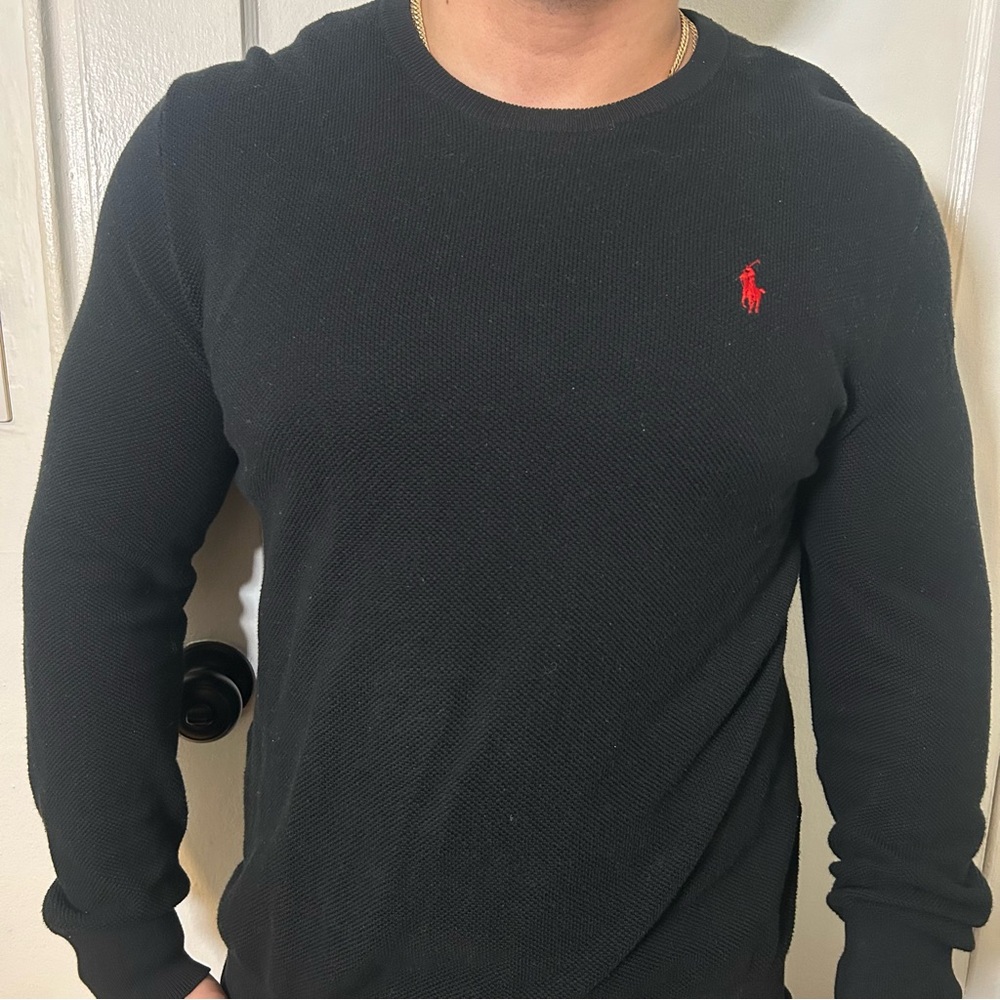 Polo Ralph Lauren Black long sleeve crew neck sweater men’s medium